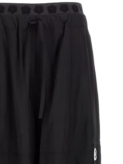 Kenzo Adjustable Drawstring Cargo Pants In Black