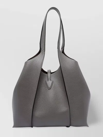 Tod's Structured Double Handle Shopping Bag In Gray