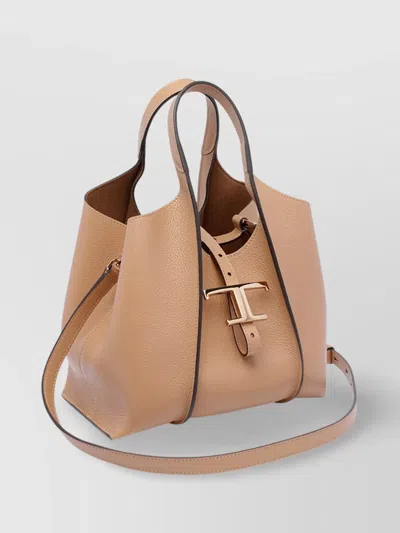 Tod's Small Pebbled Tote Bag With Removable Strap