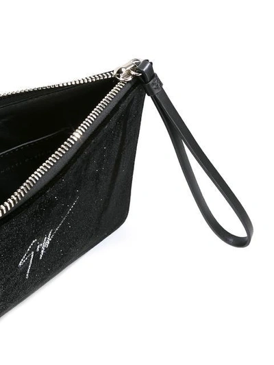 Shop Giuseppe Zanotti Velvet 'lee' Clutch