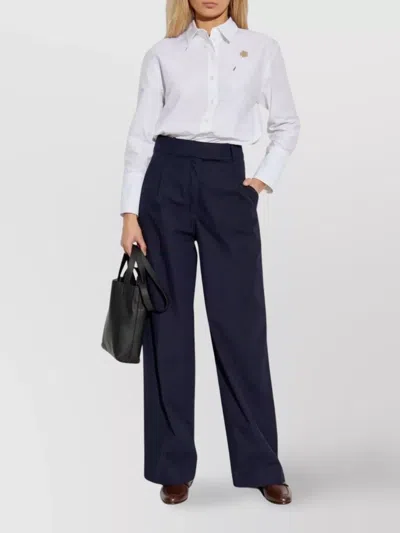 Apc A.p.c. High-waisted Cotton Trousers A.p.c. In Blue