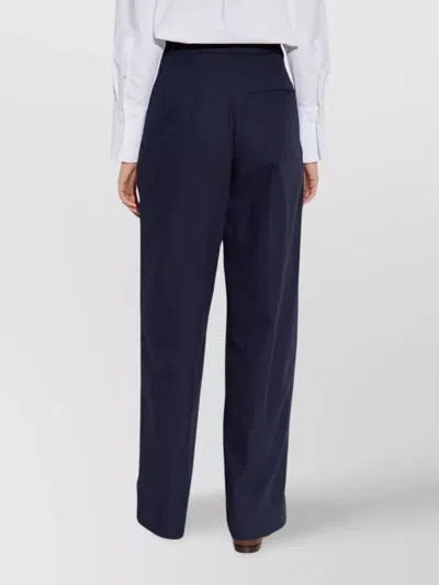 Apc A.p.c. High-waisted Cotton Trousers A.p.c. In Blue
