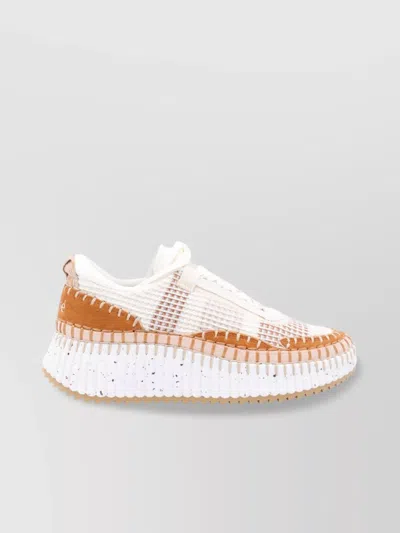 Chloé Natural Nama Trainer In Recycled Nylon In Multi