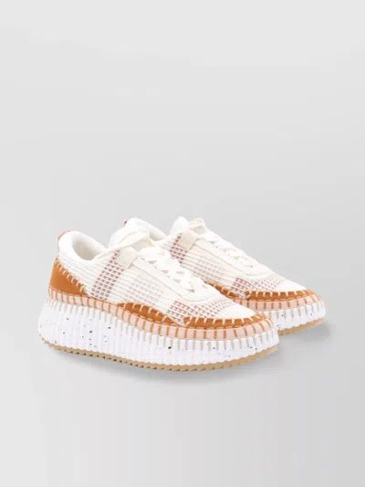 Chloé Natural Nama Trainer In Recycled Nylon In Multi
