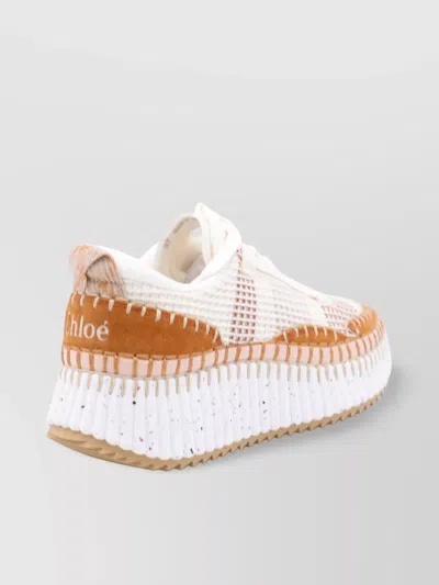 Chloé Natural Nama Trainer In Recycled Nylon In Multi