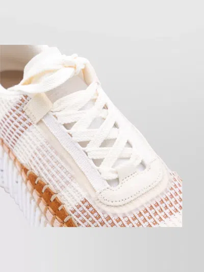 Chloé Natural Nama Trainer In Recycled Nylon In Multi