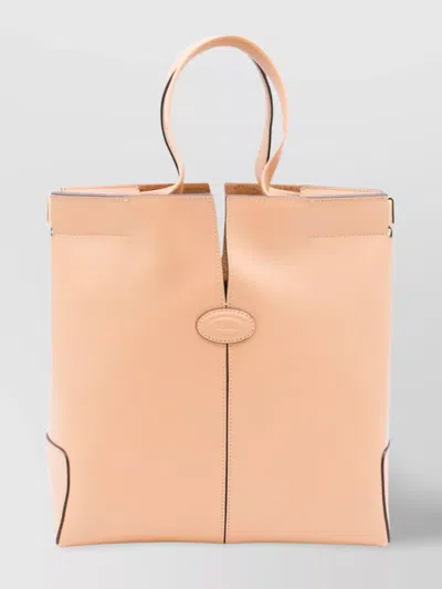 Tod's Stitched Contrast Rectangular Tote With Top Handles