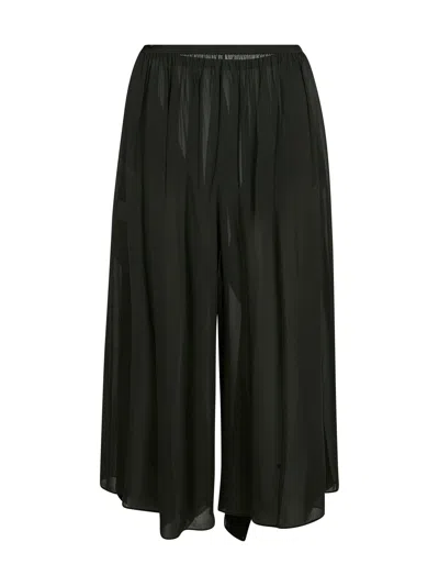 Alaïa Ruffled Georgette Pants In Black