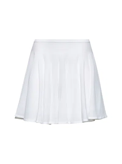 Alaïa Women White Fine Knit Skater Mini Skirt In White
