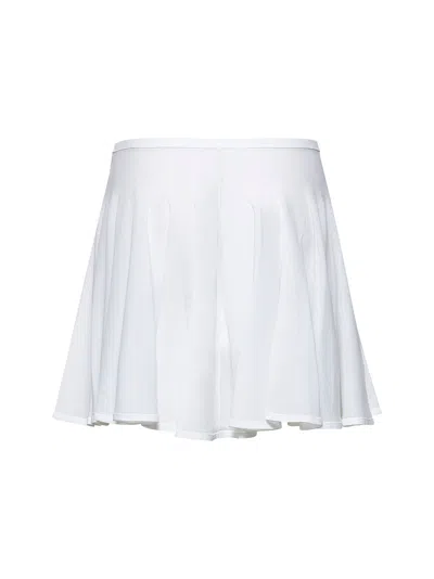 Alaïa Women White Fine Knit Skater Mini Skirt In White