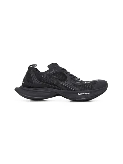 Balenciaga Black Mesh And Rubber Circuit Sneakers In Black