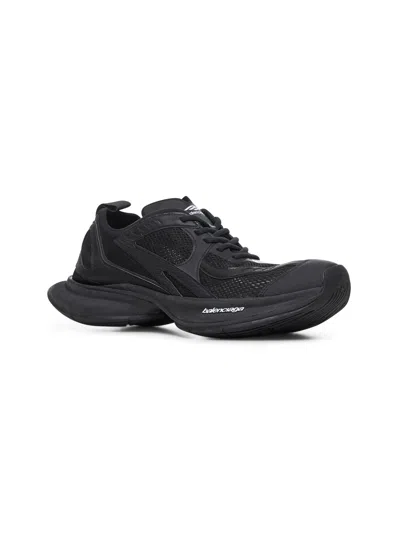 Balenciaga Black Mesh And Rubber Circuit Sneakers In Black