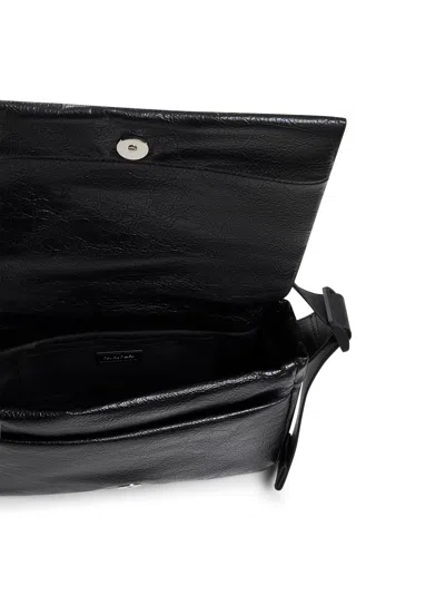 Balenciaga Men Black Monaco Flap Messenger S Bag