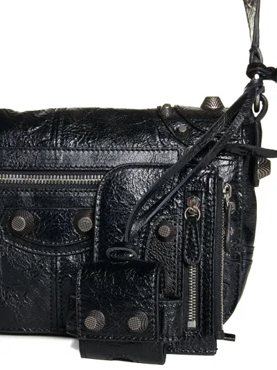 Balenciaga Le Cagole Shoulder Bag With Iconic Studs In Black