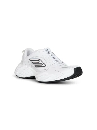 Balenciaga Men White Cowskin And Polyester Monday Shoe Sneakers In White