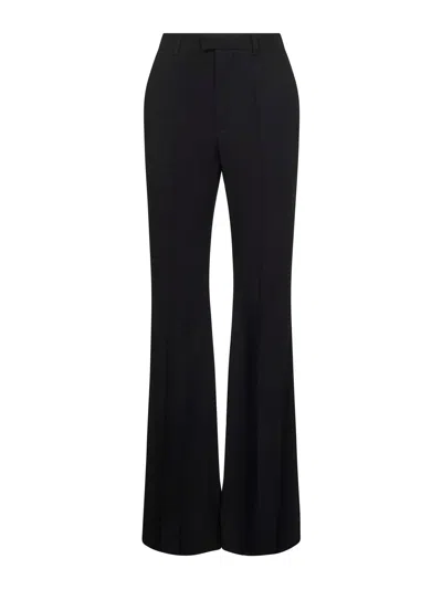 Balenciaga Women Black Fluid Viscose Flared Trousers In Black