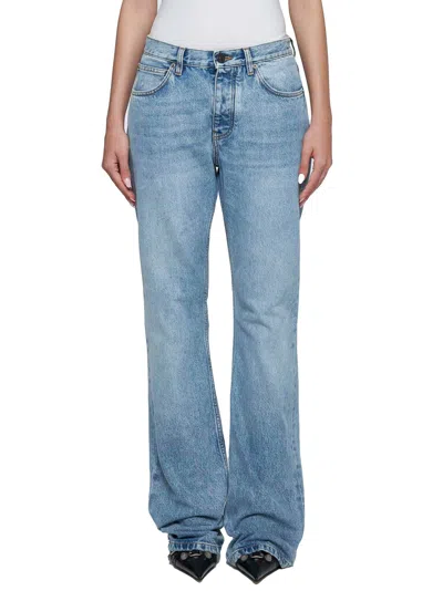 Balenciaga Women Low-waist Jeans In Blue