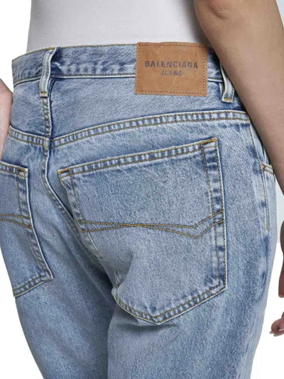 Balenciaga Women Low-waist Jeans In Blue