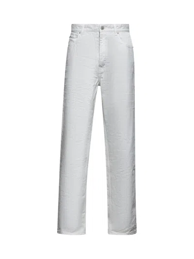 Balenciaga Women White Denim Loose Fit Jeans In White