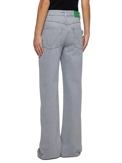 Bottega Veneta Denim Flared Leg Trousers In Blue