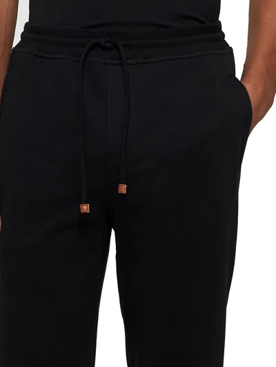 Brunello Cucinelli Men Black Techno Cotton Fleece Joggers In Black