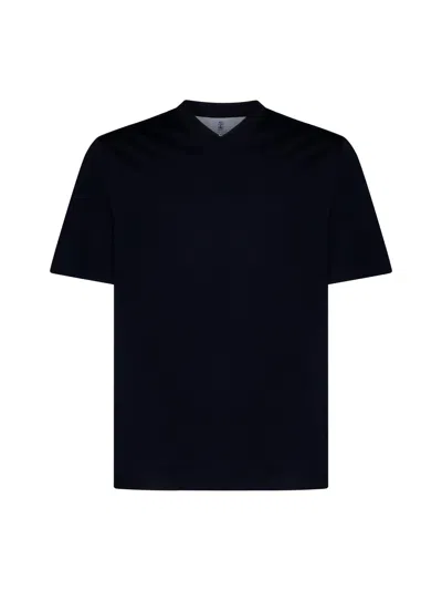 Brunello Cucinelli Men Brunello Cucinlli V-neck T-shirt In Black
