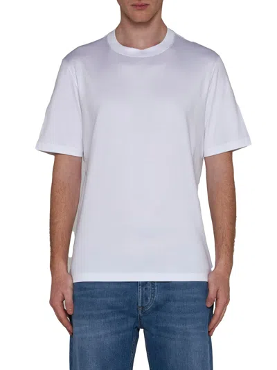 Brunello Cucinelli Men White Cotton Faux Layering T-shirt In White