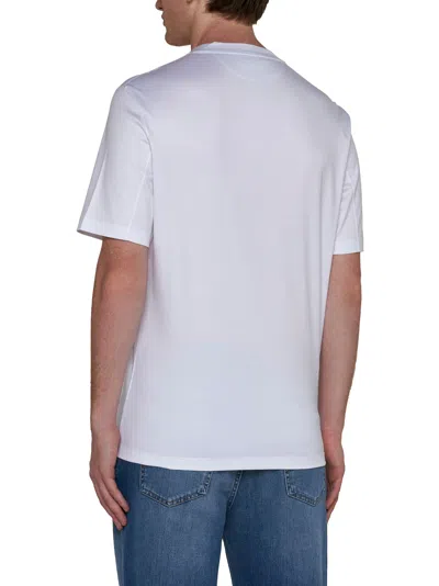 Brunello Cucinelli Men White Cotton Faux Layering T-shirt In White