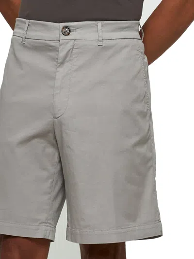 Brunello Cucinelli Green Gabardine Bermuda Shorts In Brown