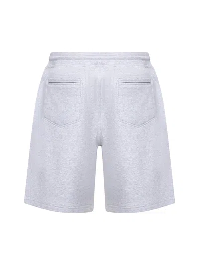 Brunello Cucinelli Bermuda Shorts In Techno Cotton Fleece Trousers Grey In Gray