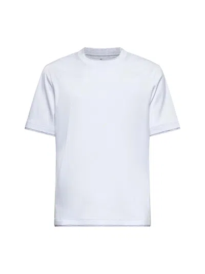 Brunello Cucinelli Men White Cotton Faux Layering T-shirt In White