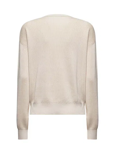 Brunello Cucinelli Women Beige Monili Cotton Sweater In Brown