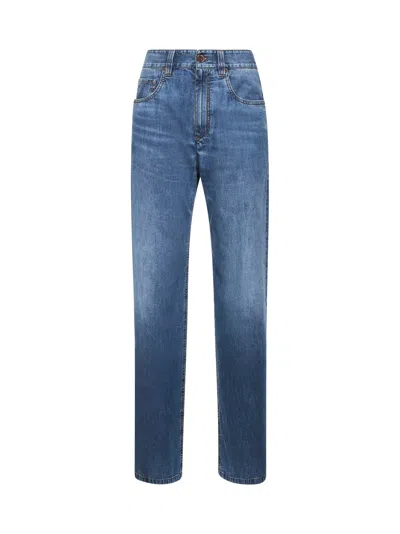 Brunello Cucinelli Women Blue Denim Contemporary Loose Jeans In Blue