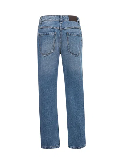 Brunello Cucinelli Women Light Blue Denim Baggy Tapered Jeans In Blue