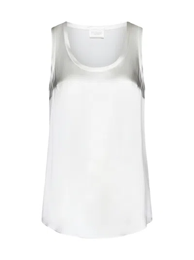 Brunello Cucinelli Women Silk-blend Blouse In White