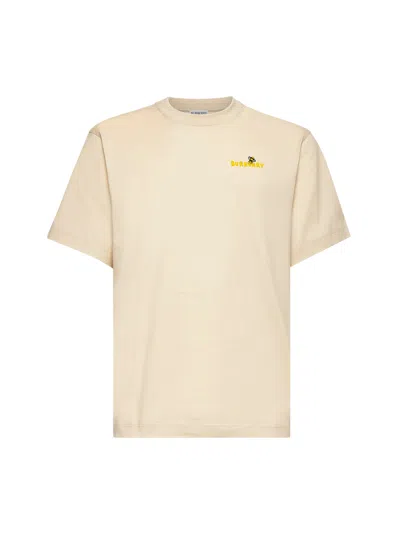 Burberry Beige T-shirt With Maxi Bee Print On The Back In Cotton Man In Neutral