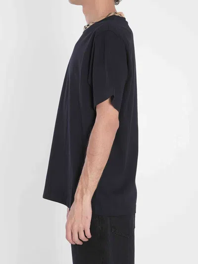 Burberry Mens Check-print Short-sleeves Cotton-jersey T-shirt Black Xl In Black