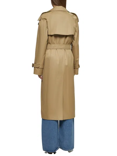 Burberry Women Beige Castleford Long Trench Coat In Brown