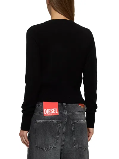 Diesel Wool And Cashmere Sweater With Cut-out Logo In Black