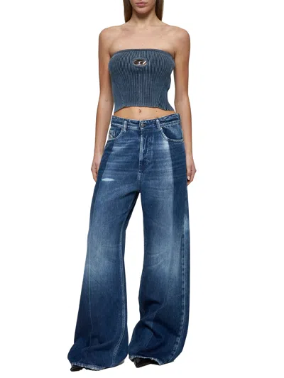 Diesel Women Blue M-clarksvillex-c Bandeau Top In Blue