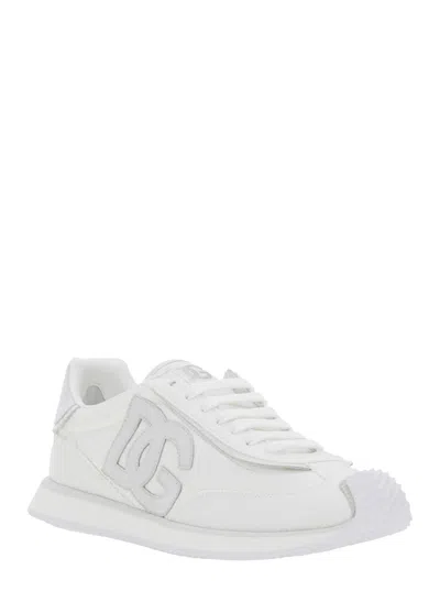 Dolce & Gabbana Two-tone Suede And Mesh Dg Aria Sneakers In Gray