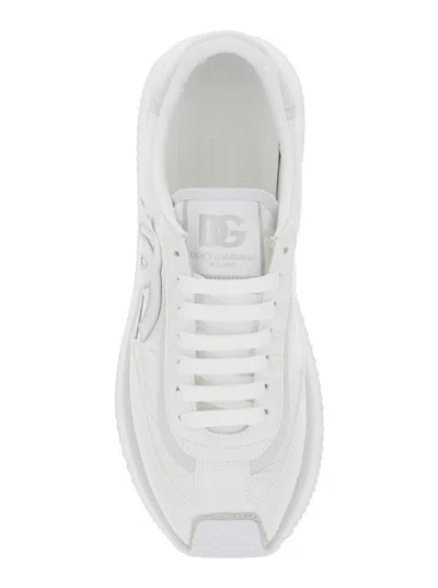 Dolce & Gabbana Two-tone Suede And Mesh Dg Aria Sneakers In Gray