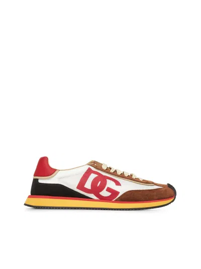 Dolce & Gabbana Mesh And Suede Dg Cushion Sneakers
