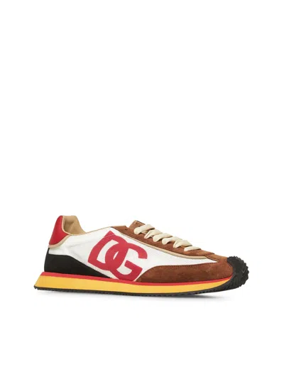 Dolce & Gabbana Mesh And Suede Dg Cushion Sneakers