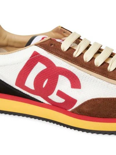 Dolce & Gabbana Mesh And Suede Dg Cushion Sneakers