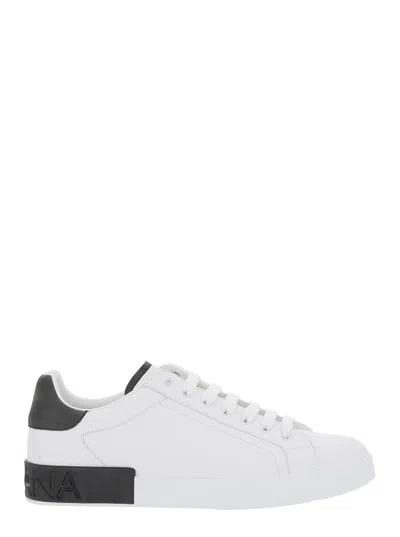 Dolce & Gabbana Sneakers From The Portofino Line In Calfskin In White