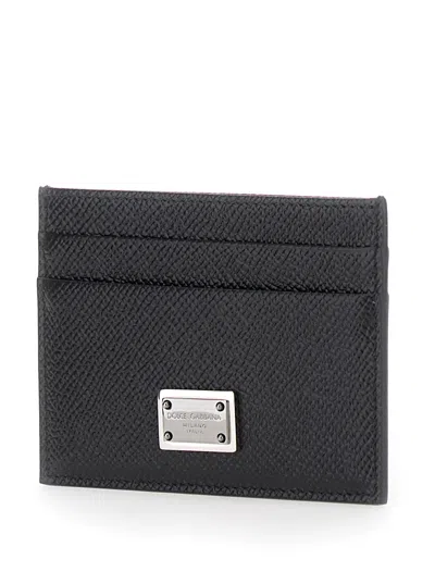 Dolce & Gabbana Black Dauphine Calfskin Card Holder