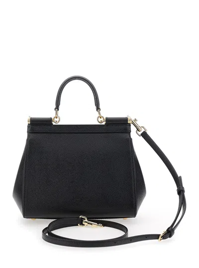 Dolce & Gabbana Black Structured Black Shoulder Bag In Black