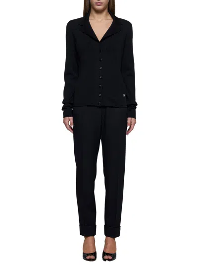 Dolce & Gabbana Women Black Knit Logo Jacket In Black