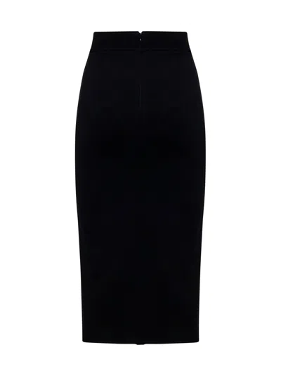 Dolce & Gabbana Midi Skirt In Powernet And Satin In Black